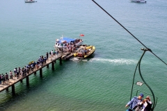 (AB 005) - Alum Bay - I like this slightly more unusual shot, with the Chairlift in detail on the lower right-hand side of the image and the flow of individuals walking up and down the pier to the pleasure boats.